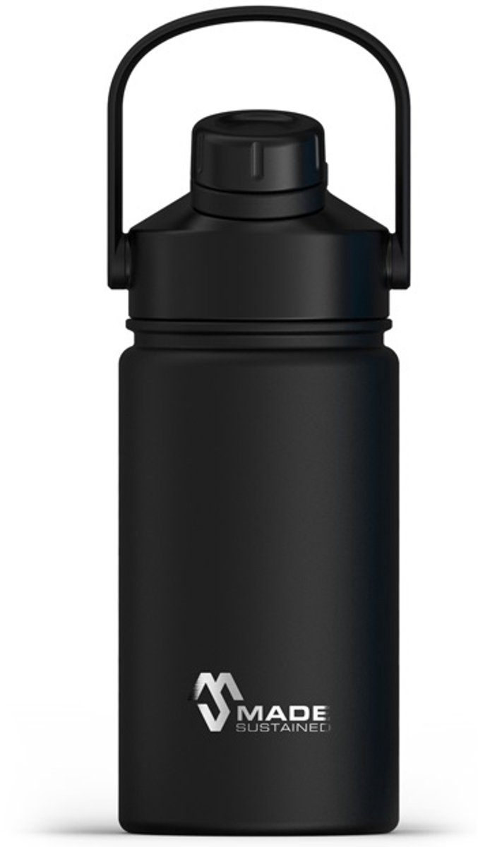 Made Sustained Flip & Chug rvs kinderfles met rietje Black