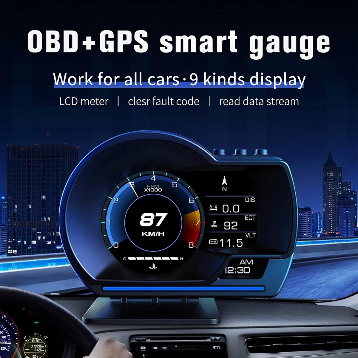 WiiYii Head Up Display P6 - OBD2/GPS thumbnail 6