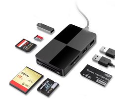 Santo Origin 8-in-1 Multifunctionele SD Kaart lezer / Micro SD / TF / CFexpress A/B / CFast 2.0 / XD / MS – USB-C & USB-A – Geschikt voor iPhone, iPad, MacBook, Windows & Android