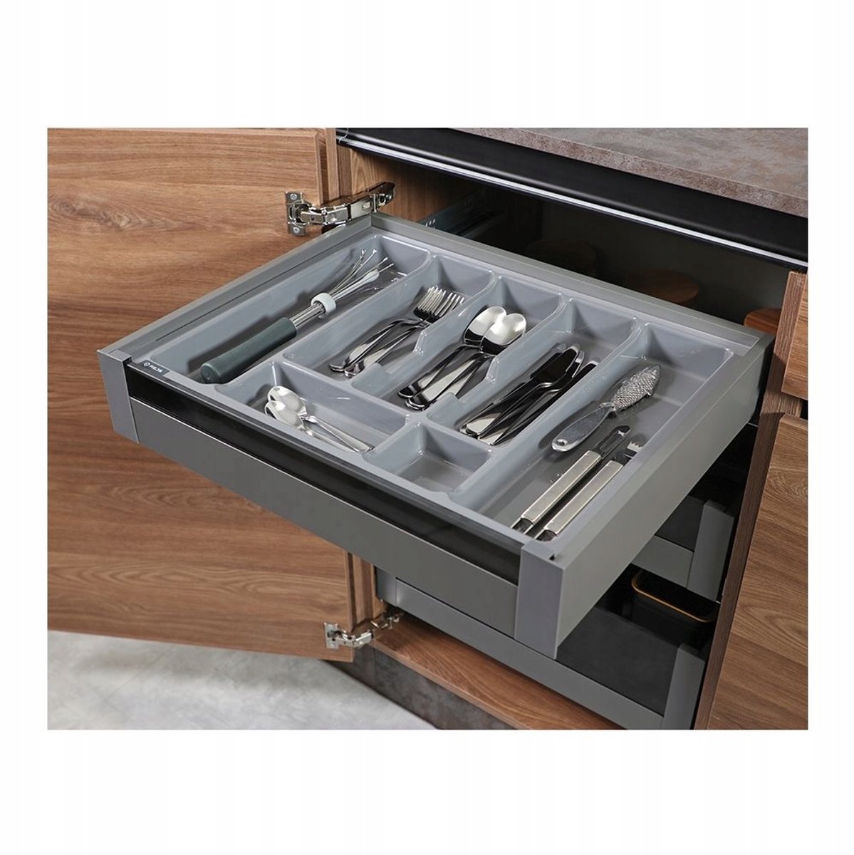 Bestekorganizer voor lade, 60 cm, grijs