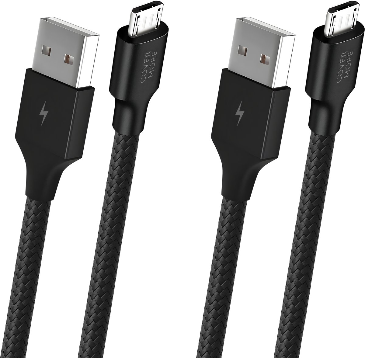 2x Micro usb kabel - Usb naar Micro usb kabel - Oplader - Voor opladen van oude smartphone, speaker, koptelefoon, ereader - 1m - Stevig - Zwart