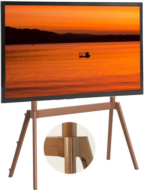 Meuble TV Bois Scandinave | Quadruple | Couleur : Noyer Zwart