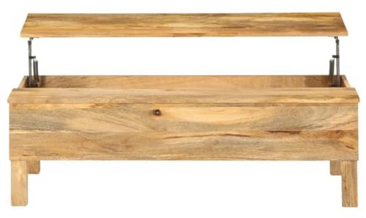 Massief Mangohouten Salontafel - Multifunctionele Zijtafel met Opbergruimte
