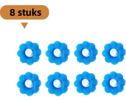 8-pack - Wasmachine pluizenverwijderaar - Geschikt voor het verwijderen van kattenhaar - Herbruikbaar - Drum Roll Magic Wasballen - Blauw