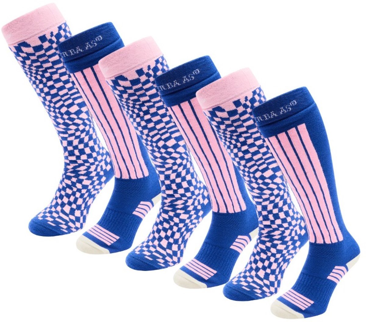 Poederbaas Skisokken Dames 6 paar Ballpoint Blauw