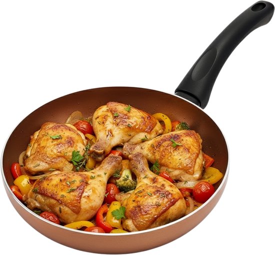 Lomera Koekenpan 20 CM - Geperst Aluminium - Ergonomische Handgreep - Geschikt voor Inductie - Goede Warmtegeleiding - Antiaanbaklaag - Mirror Serielijn - Kleine Gerechten - Eénpersoonsporties - Alle Warmtebronnen