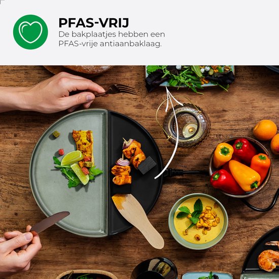 Bourgini Chef's Dinner Party Gourmetstel - Glazed Grey - 8 Personen - Bakplaat - PFAS-vrij - Vaatwasserbestendig — afbeelding 4