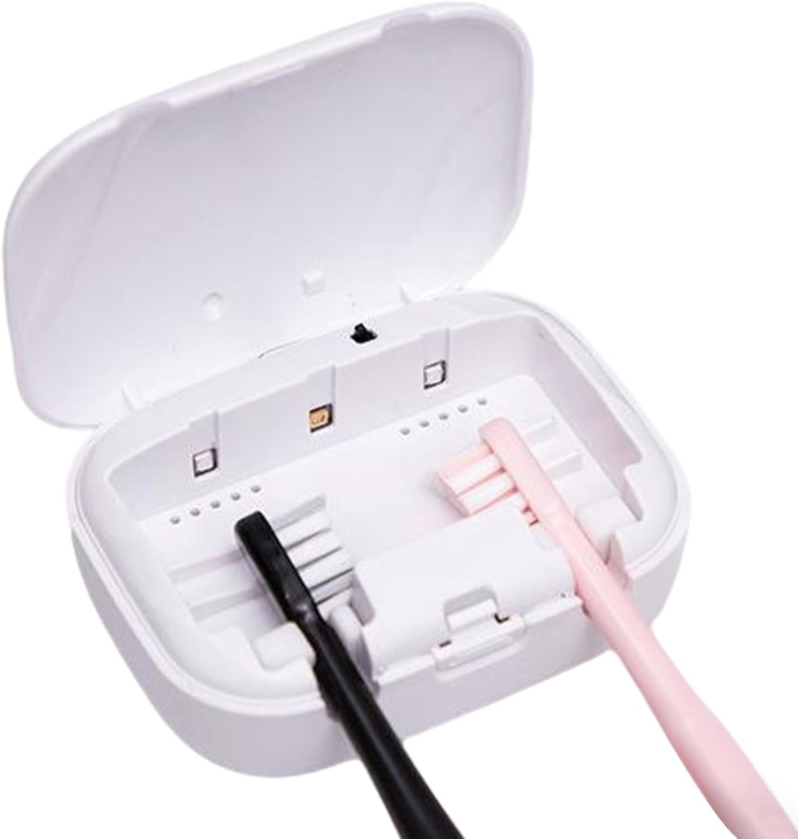 Elektrische Tandenborstel Reiniger - Automatische UV Licht Badkamer Reiniger - Wandgemonteerde Tandenborstel Houder | voor Huis, Studentenhuis, Hygiëne, Verzorging, Reizen, Schoonmaken en(wit)