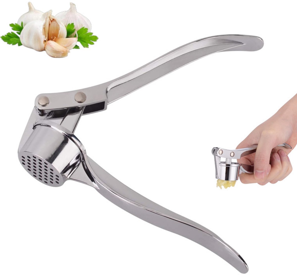 1 stuk - knoflookpersen - Premium Knoflookpers - Gemberpers - Duurzaam & Vaatwasserbestendig - Knoflookpers & Gemberpers - rofessionele Lookpers - Knoflookpers met handvat