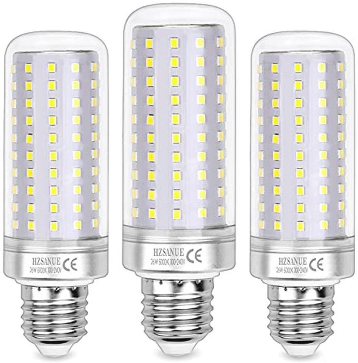 LED Lampen E27, 26 W, 3000 lm, Warm Witte Licht, 3 Stuks