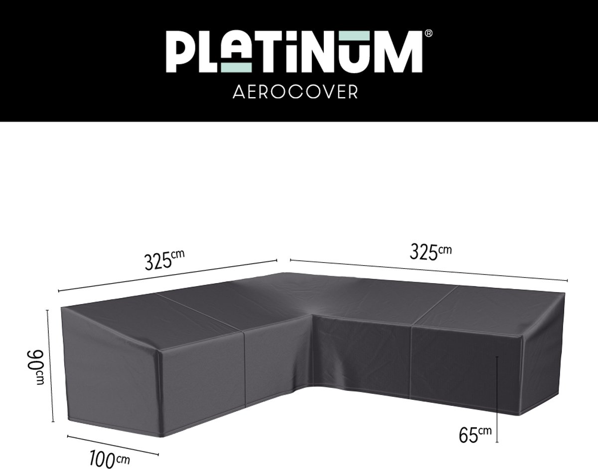 Platinum AeroCover - Loungebankhoes L-vorm - 325x325x100xH65/90cm - Ademend - Waterproof - Hoge kleurechtheid