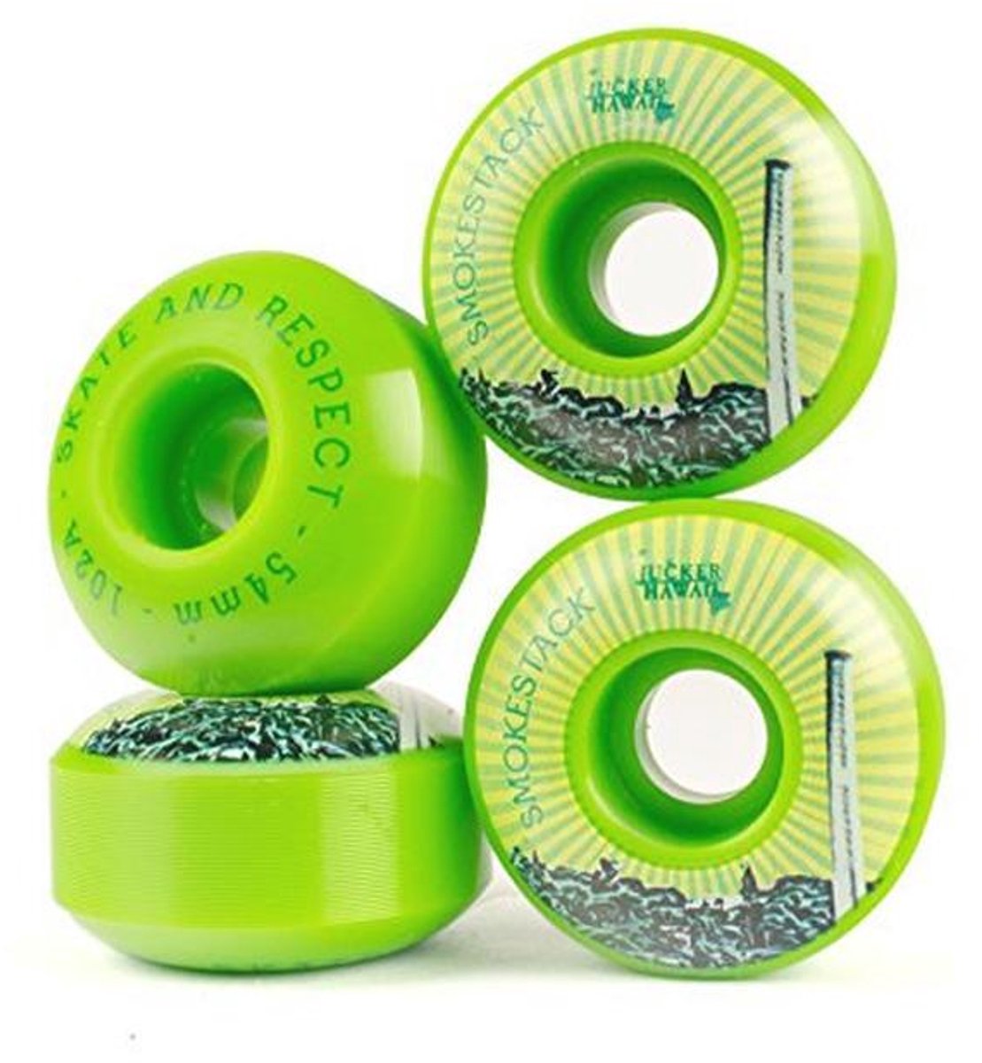 Skateboard Wielen Verschillende Ontwerpen en Groottes Groen