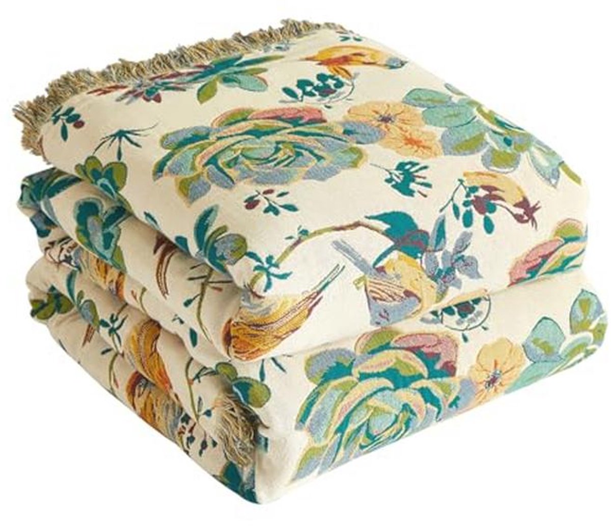 Boho Sprei en Knuffeldeken van Katoen – Dubbelzijdige Mousseline Deken 150x200 cm met Franjes
