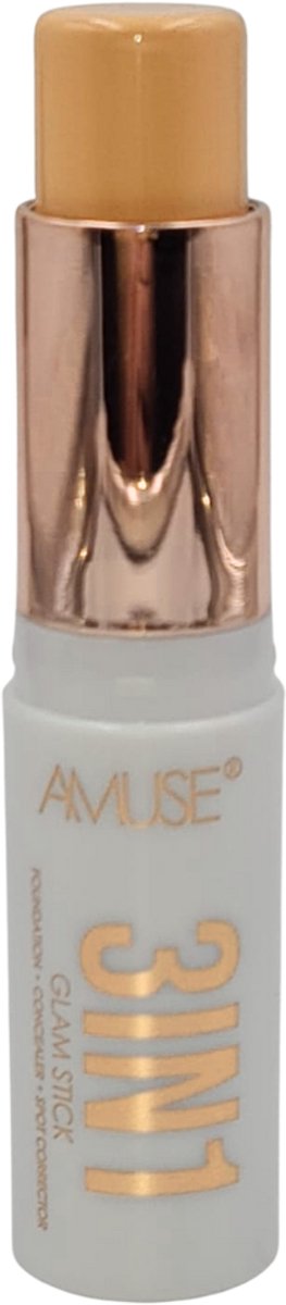 Amuse - 3IN1 Glam Stick - 05 Pecan - Foundation - Concealer - Spot Corrector - 10 g