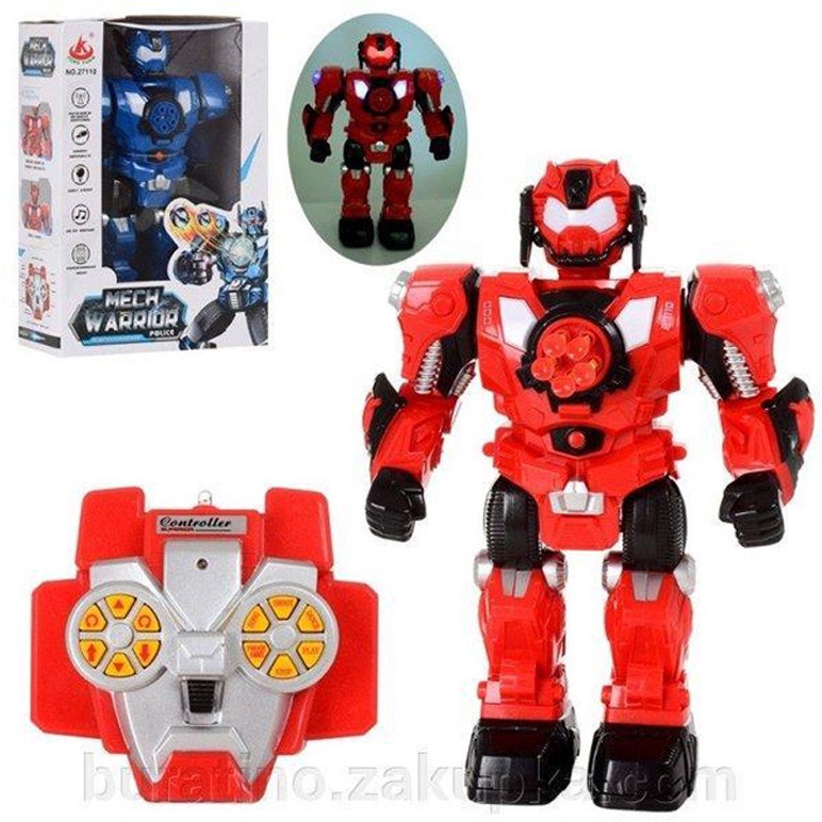 RC Politie Robot - Rapidfire - Schiet Pijltjes - Licht & Geluid - Rood