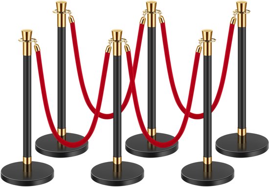 VEVOR 4 stuks Afzetpaaltjes Crowd Control Stanchion Barrières 1,5 m
