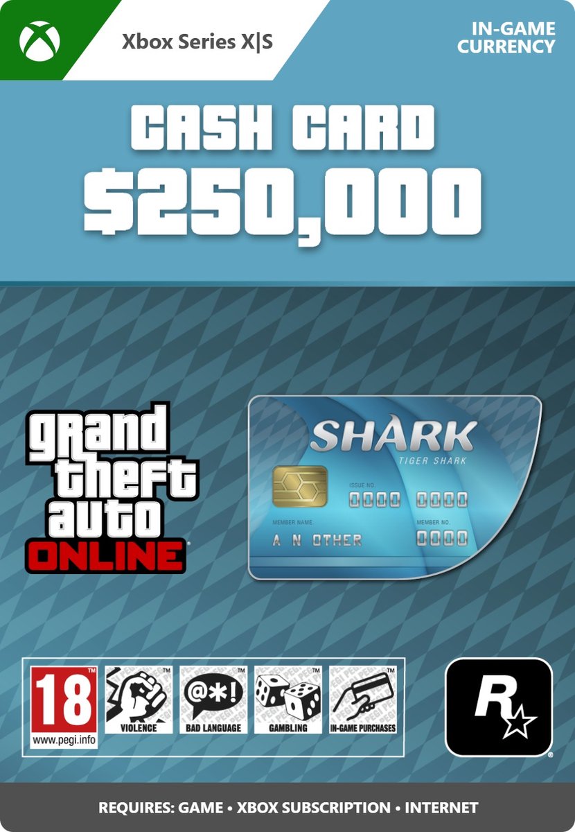 GTA Online: Tiger Shark Cash Card $ 250.000 - Xbox Series X|S Download