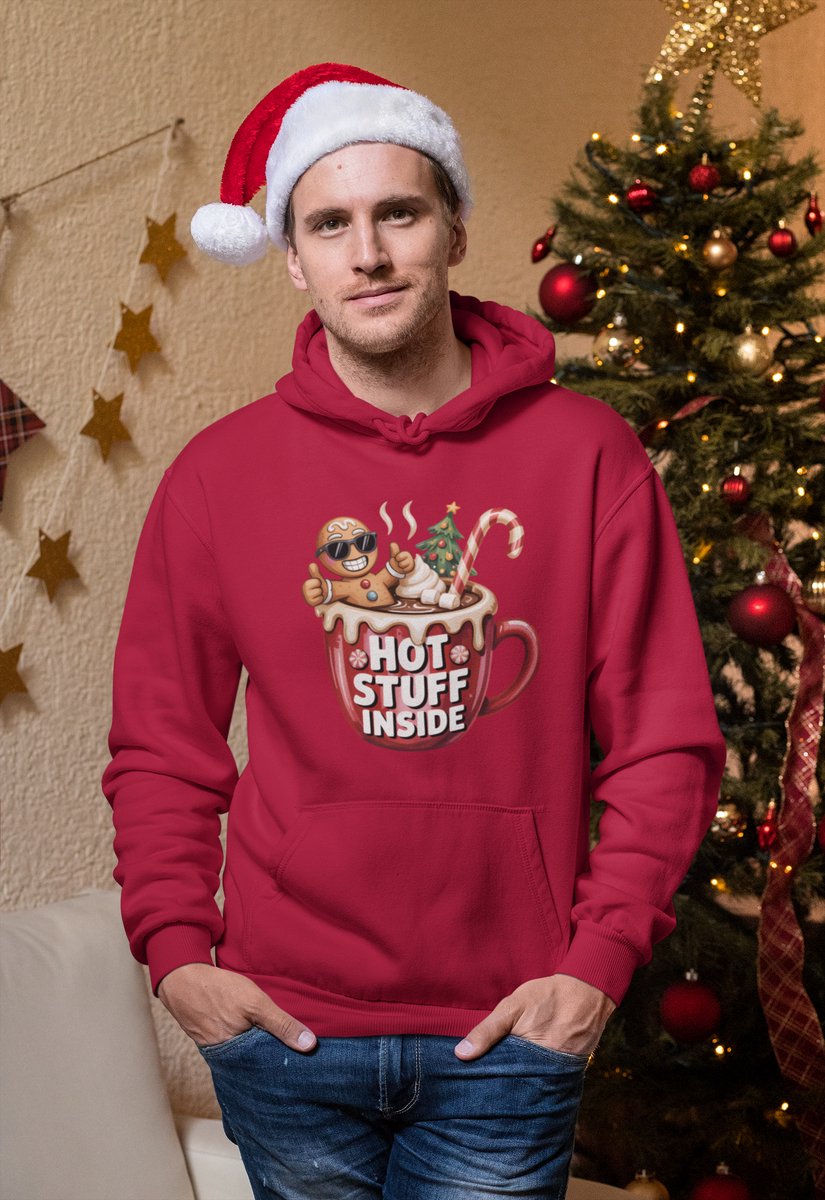 Hot Stuff Inside - Kersttrui - Kerst Trui Rood - Grappig Kersttrui - Maat XXL - Limited Edition