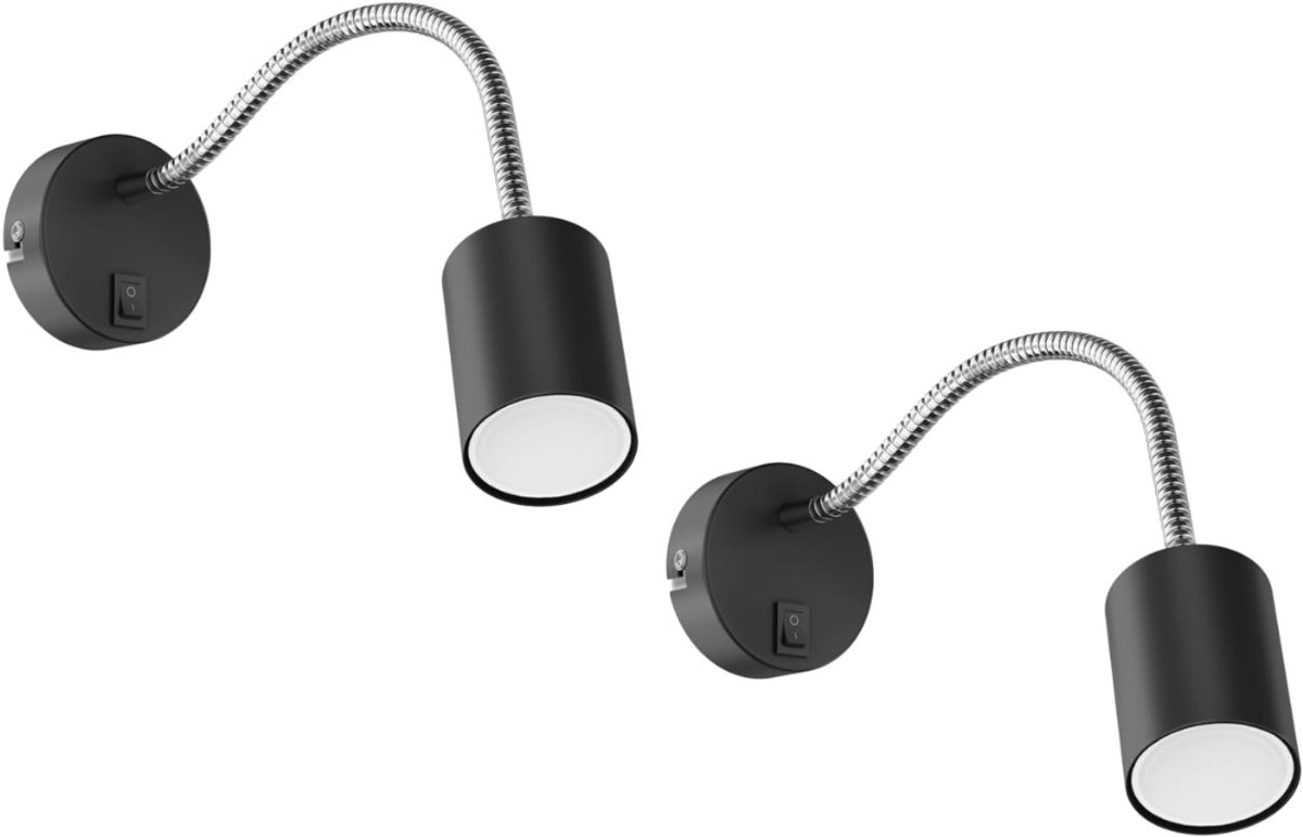 White-Label® Bedlampjes Hoofdbord - Dubbele Leeslampjes - Bedlamp Slaapkamer Volwassenen