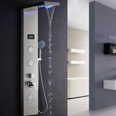 Auralum max - Douchepaneel met mengkraan - Douchekolom - Lcd scherm - Waterval - 5-functie - Spa jets Massage - Regendouche - Handdouche - Douche Combinatie Set - Zilver
