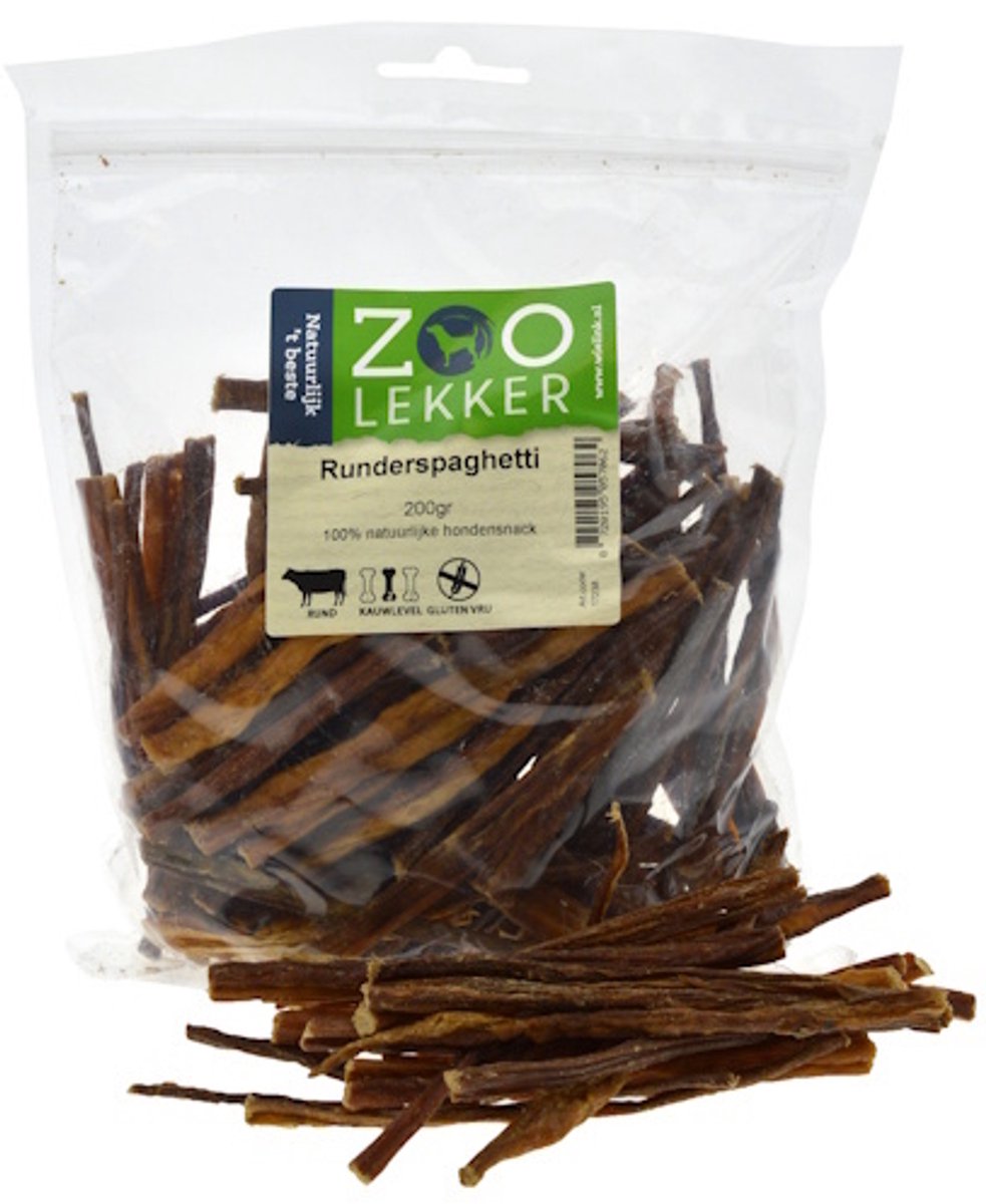 Spaghetti Spiervlees - 200 Gram - Hondensnacks - Hondensnoepjes - Hondensnacks Gedroogd - Hondensnacks Kauwbot