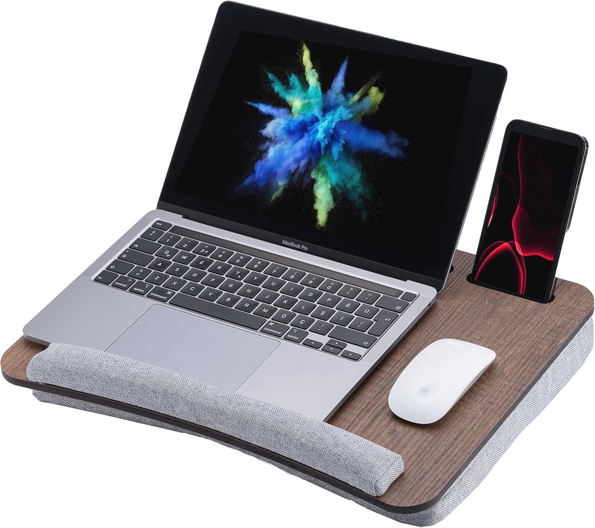 Draagbaar Laptopbureau met Kussen en Tablethouder - Geschikt voor Laptops tot 15,6 inch