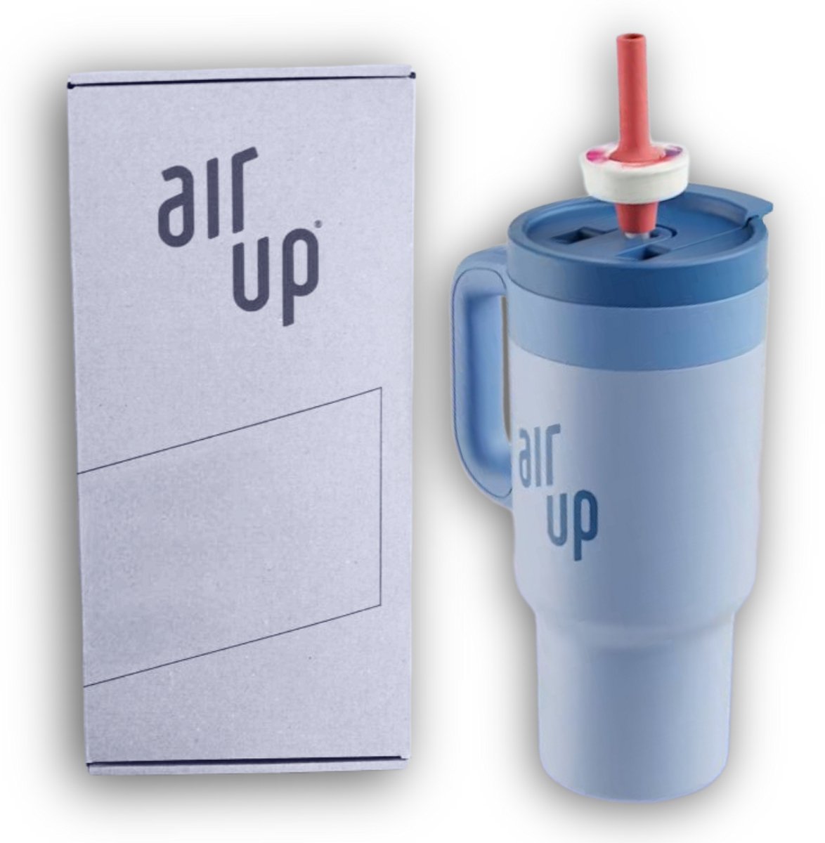 Air Up Tumbler met handvat Dusty Blue - 890ml Bottle - blauw - drinkfles/beker - hydraterend - Air up fles - geurwater - vegan - bio