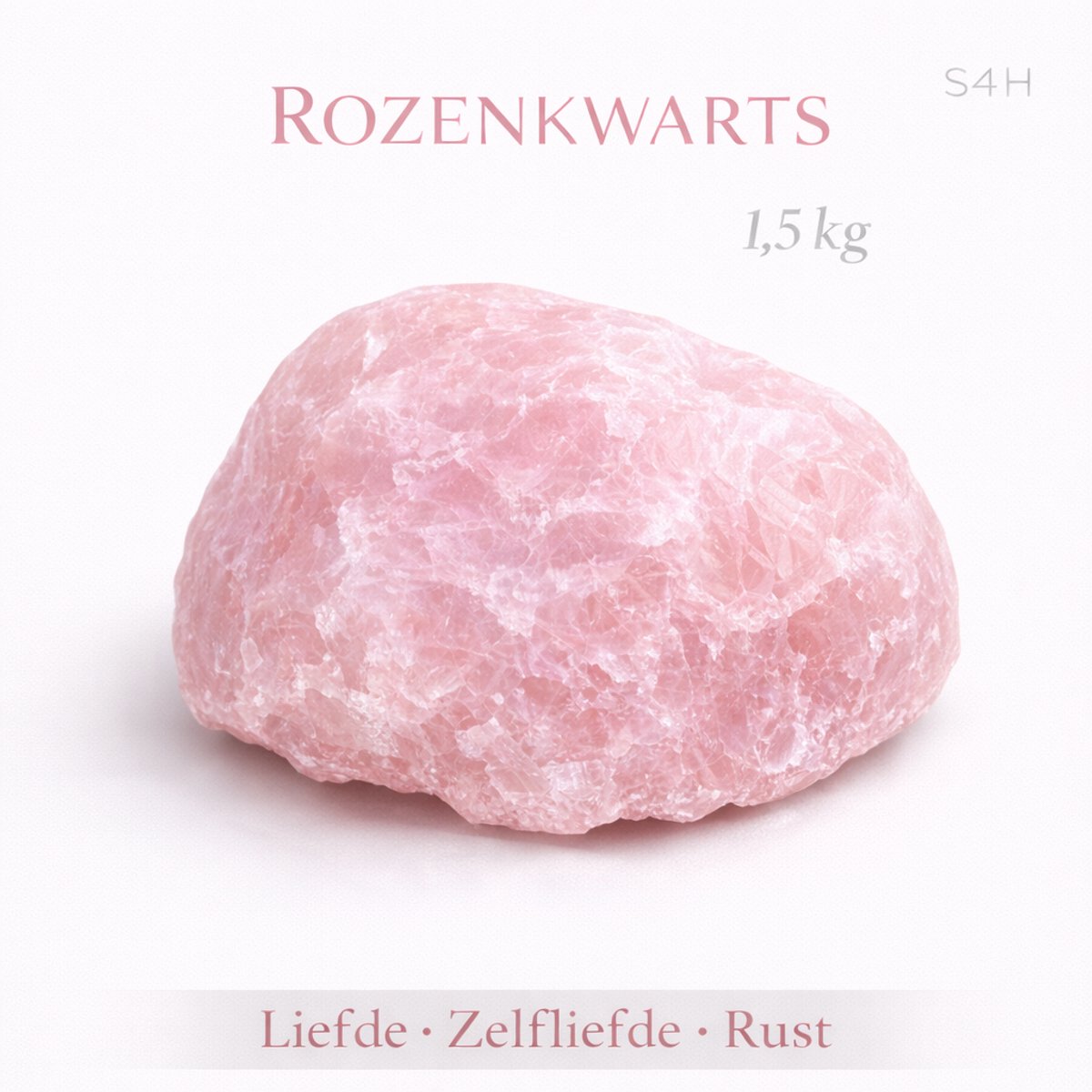 S4H Rozenkwarts Brok +-1,5 kg – Liefdessteen voor Zelfliefde & Harmonie – Natuurlijke Edelsteen – Hartchakra – Premium Kwaliteit – Stones for Health®
