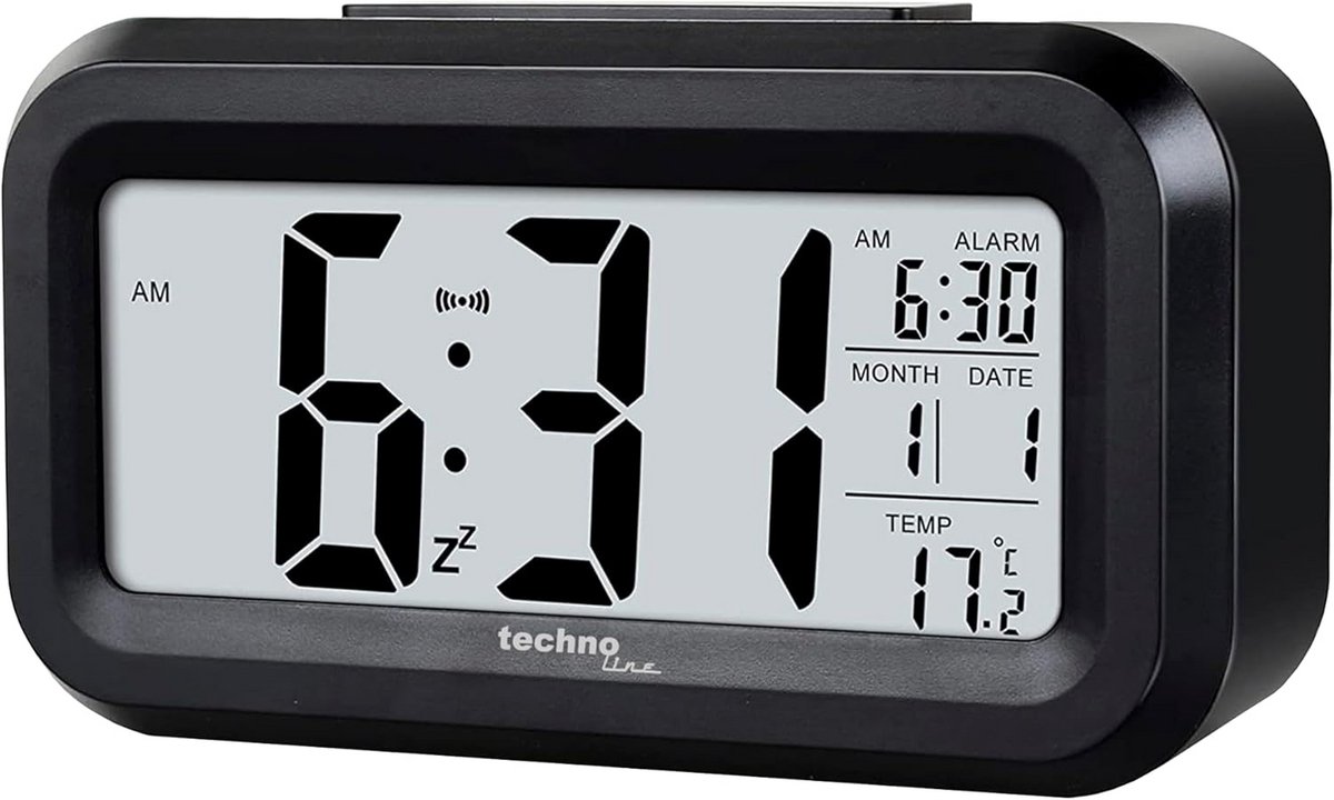 Digitale wekker met temperatuur, nachtlampje en datum - Helder LED Display