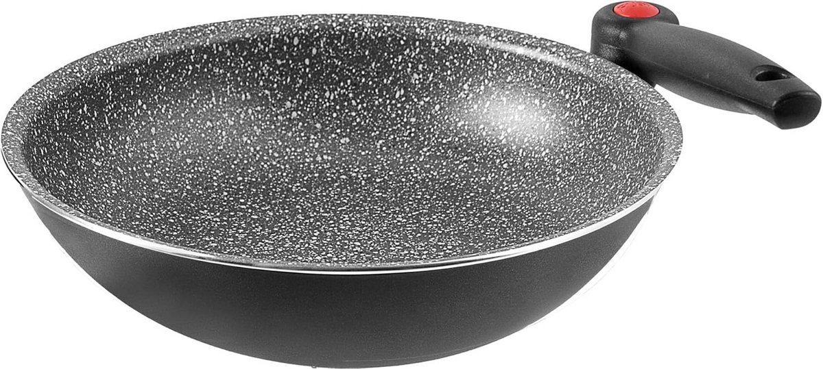 Aluminium Wokpan 28 cm met Opvouwbare Handgreep - Anti-aanbak