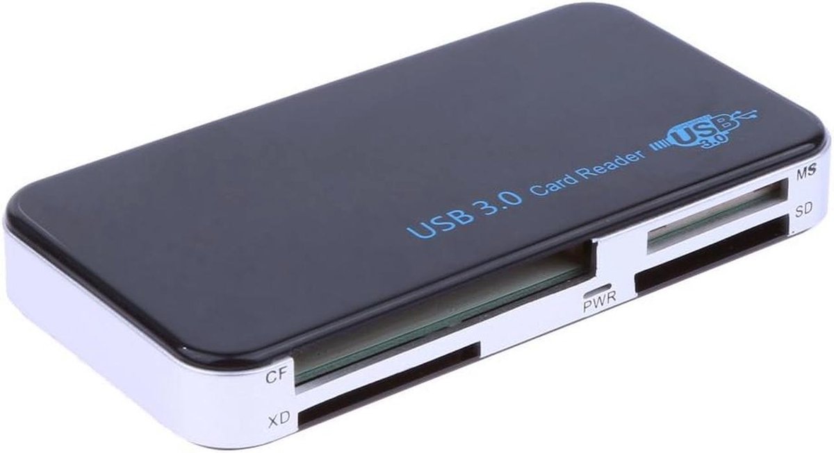 All-in-One USB 3.0 Multi Geheugenkaartlezer voor SD, Micro SD, CF, XD, MS en meer - Zwart