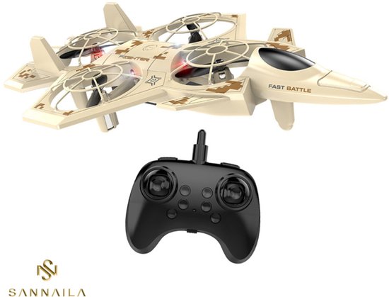 YAR Quadcopter voor Kinderen & Beginners – Valbestendig – 3 Snelheden – 60m Bereik – LED – Incl. Afstandsbediening – Grijs