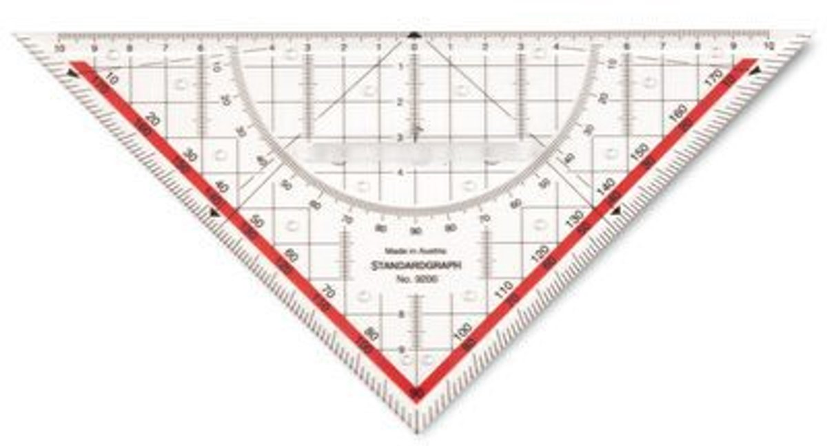 Tekendriehoek Standardgraph 23cm met greep - SG-9200