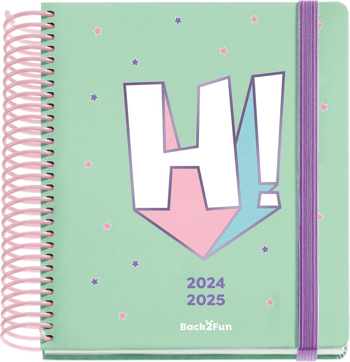 Schoolagenda 2024-2025 met Spiraalbinding en Kleurrijke Pagina's - Dagoverzicht Smart Planning