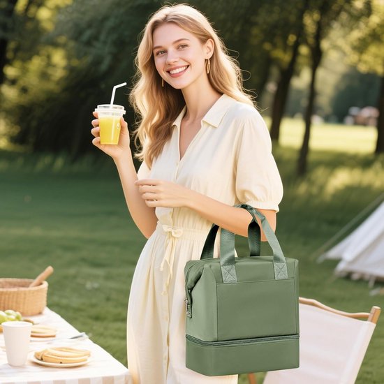 Lekvrije Isolatielunchtas met Dubbel Compartiment - Koeltas voor Werk, School en Picknick — afbeelding 4
