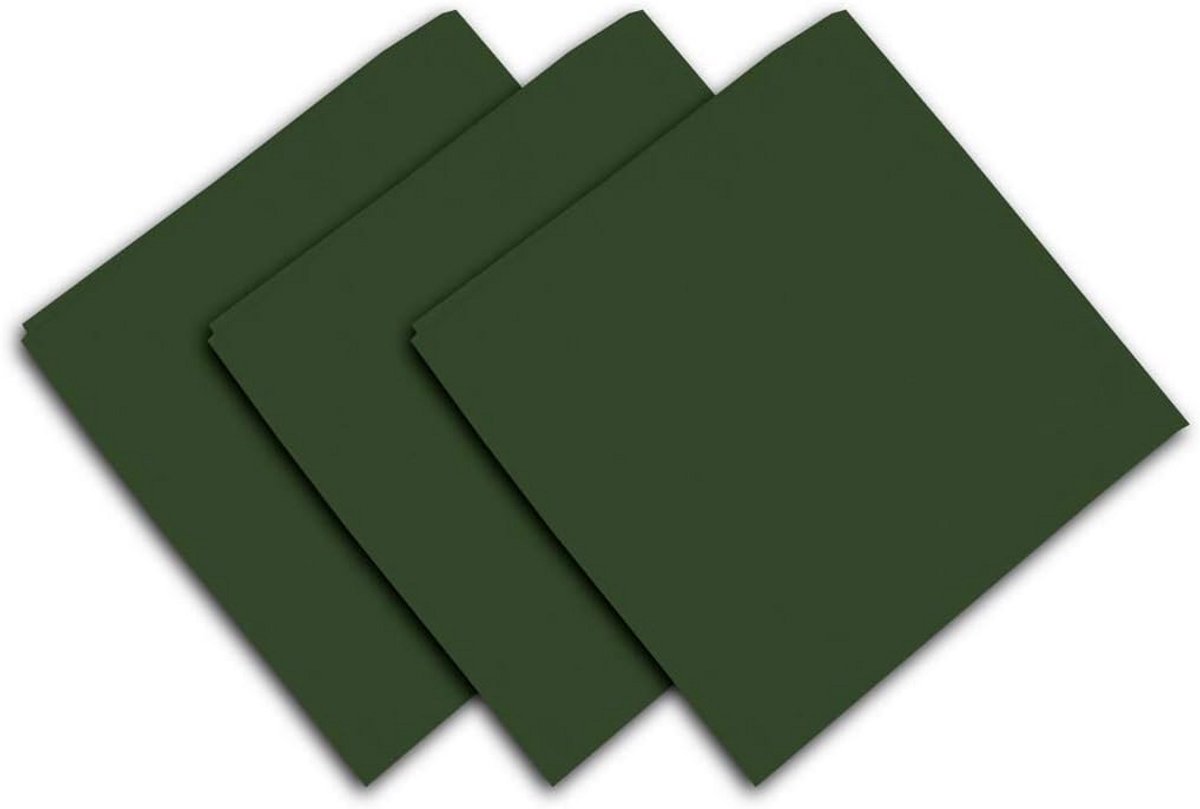 Set van 3 Katoenen Servetten Groen Panama 45x45 cm