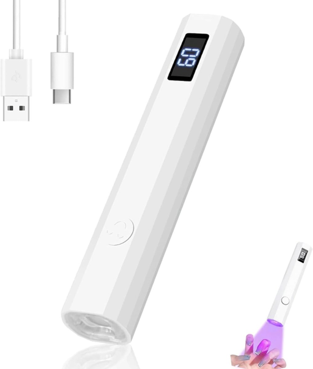 Handlamp voor nagel - Nagellamp - nagel lamp - nagellamp led uv - Mini-nagellamp - Kunststof - Wit
