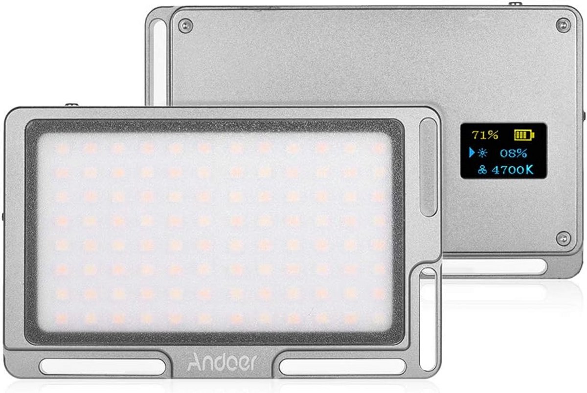 Draagbaar LED Paneel voor Camera en Smartphone - Dimbaar Licht (3500K-5700K) met Ingebouwde Accu