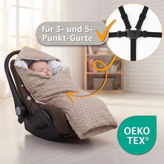 Zachte Minky Wiegdekens & Voetenzak voor Maxi Cosi en Kinderwagen - 90x90 cm — afbeelding 3