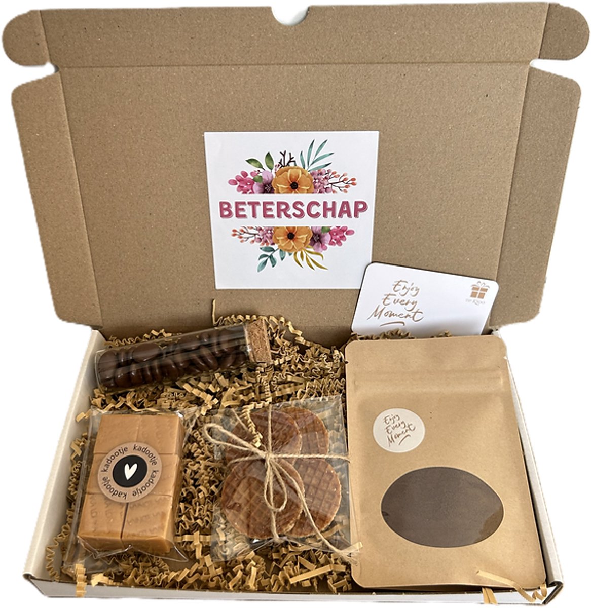 Beterschap koffie brievenbus cadeau - sterkte - koffie - noga - stroopwafels