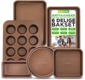 NutriChef Bakvormen, 8 delige Stapelbare Bakvormenset, Antiaanbaklaag NutriChef Bakvormen, 8 delige Stapelbare Bakvormenset, Antiaanbaklaag