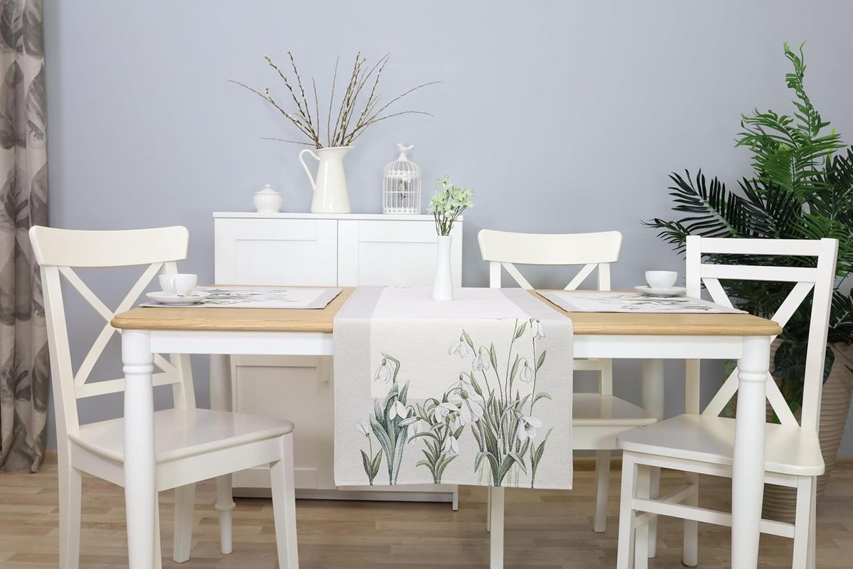 Wasbare Jacquard Tafelloper Lente Zomer 140x45 cm voor Eettafel en Keuken
