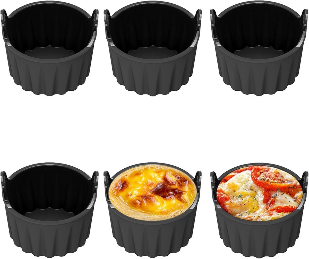 Set van 6 Siliconen Eivormpjes voor Airfryer en Oven - Herbruikbaar en Anti-Aanbak