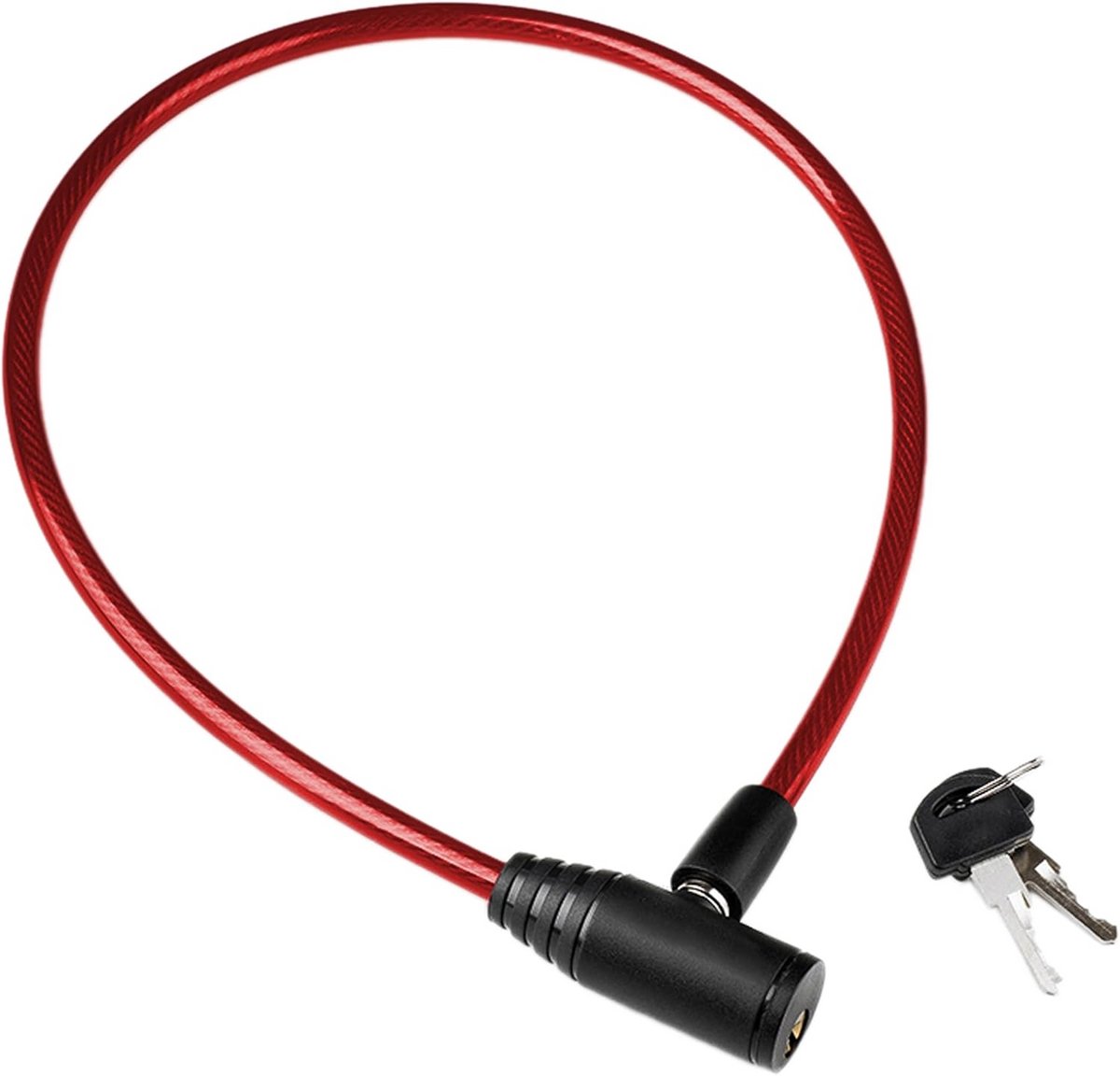 Fietsslot met kabel, versterkt staal, 60 cm, toetsenblokkering voor geavanceerde bescherming, duurzaam, eenvoudig te gebruiken en zeer effectief tegen diefstal (rood)