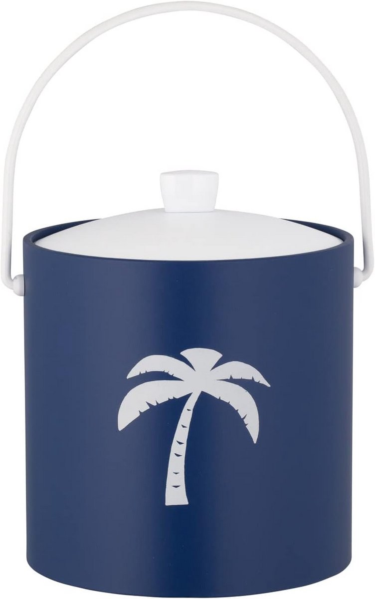 Grote IJsemmer 3 Liter met Acryl Deksel en Handvat - Tropisch Palmboom Design