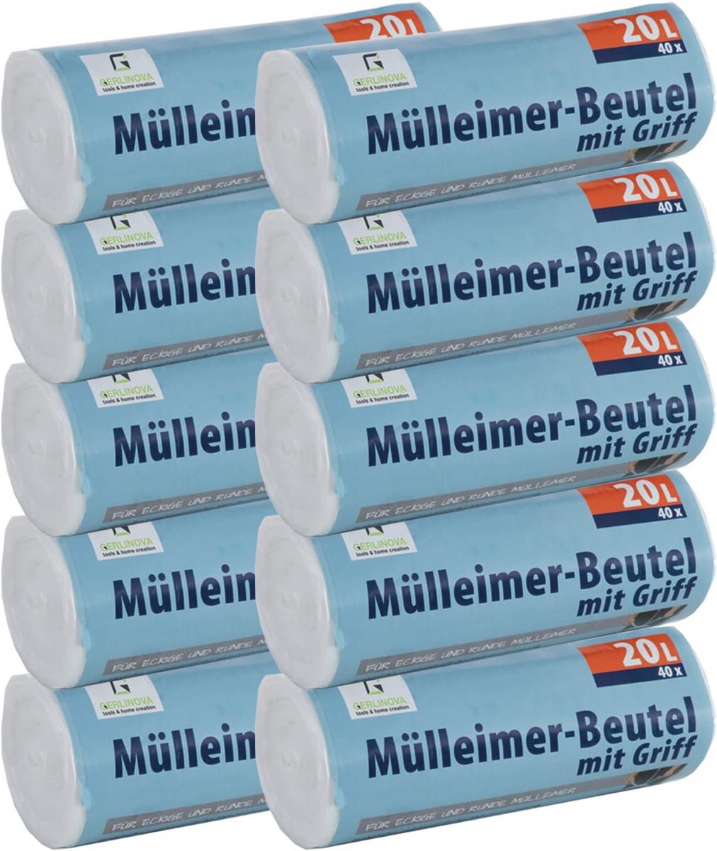 Scheurvaste vuilniszakken 20 liter met trekband - 400 stuks