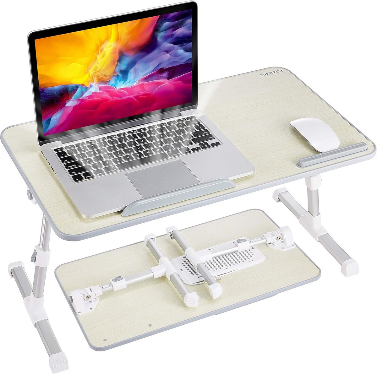 Verstelbare Laptoptafel met Opvouwbare Poten voor Bed en Bank