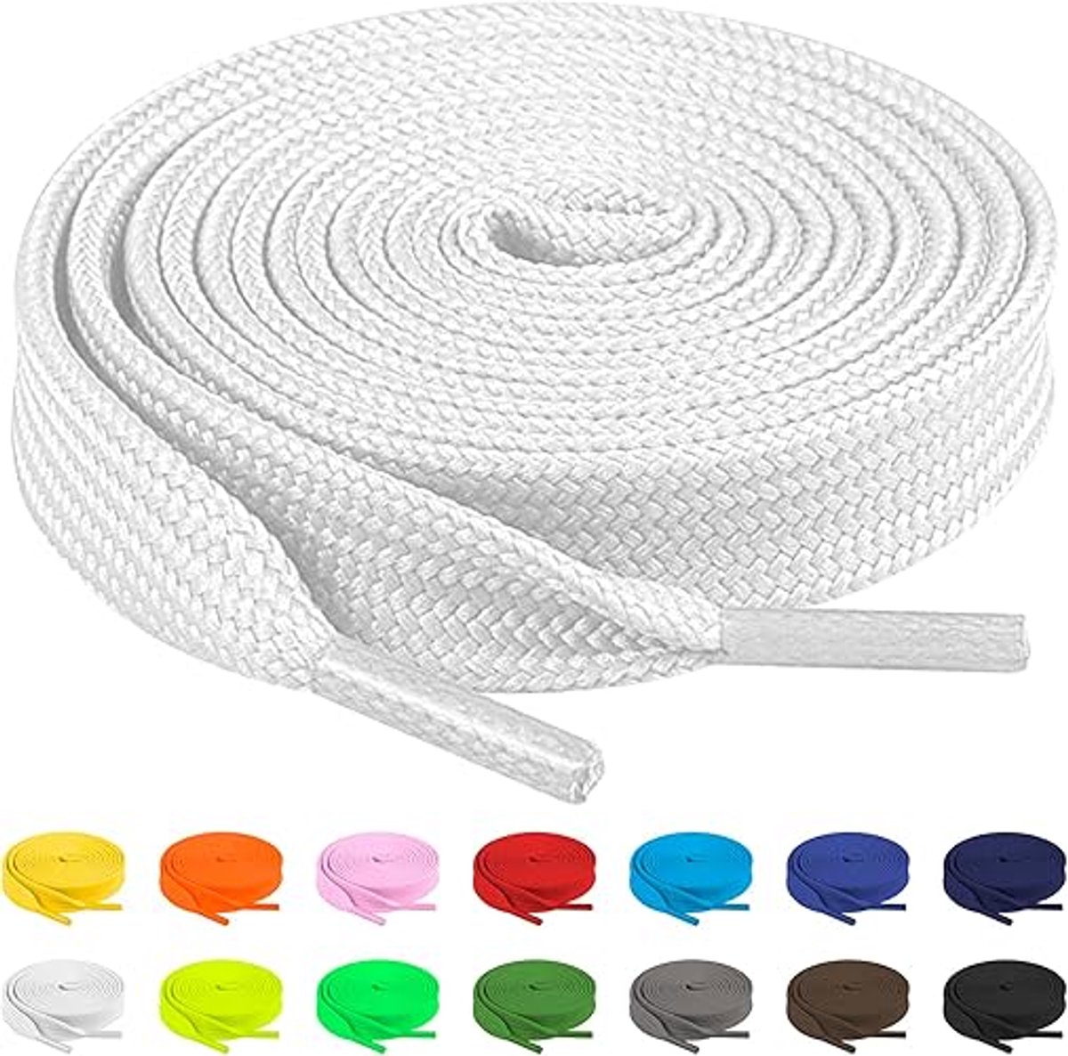 Famanu – Platte Schoenveters in 90–140 cm, Compatibel met Air Force, Jordan en Wandelschoenen