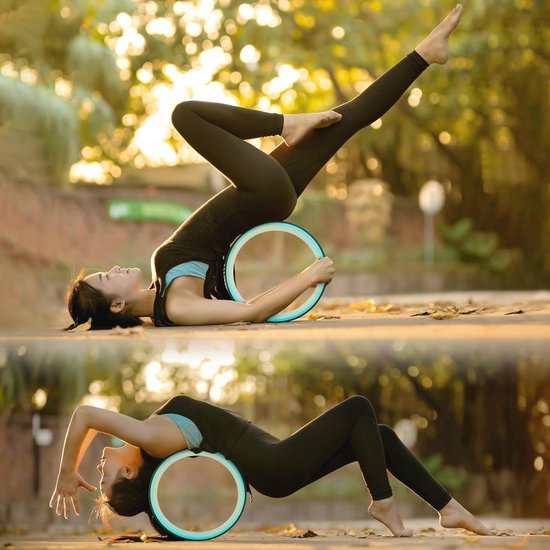Yoga Wiel en Pilates Roller voor Flexibiliteit en Spanning verlichting - Ø 33 cm x 13 cm - Zwart van Bellivalini — afbeelding 5
