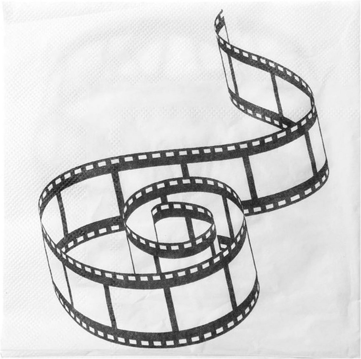 Set van 20 Papieren Servetten met Filmthema - Grijs en Wit